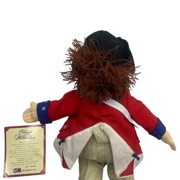 Vtg 1998 MerryMakers Colonial Williamsburg William Cloth Doll 12" Toy Has Tags - Picture 3 of 9